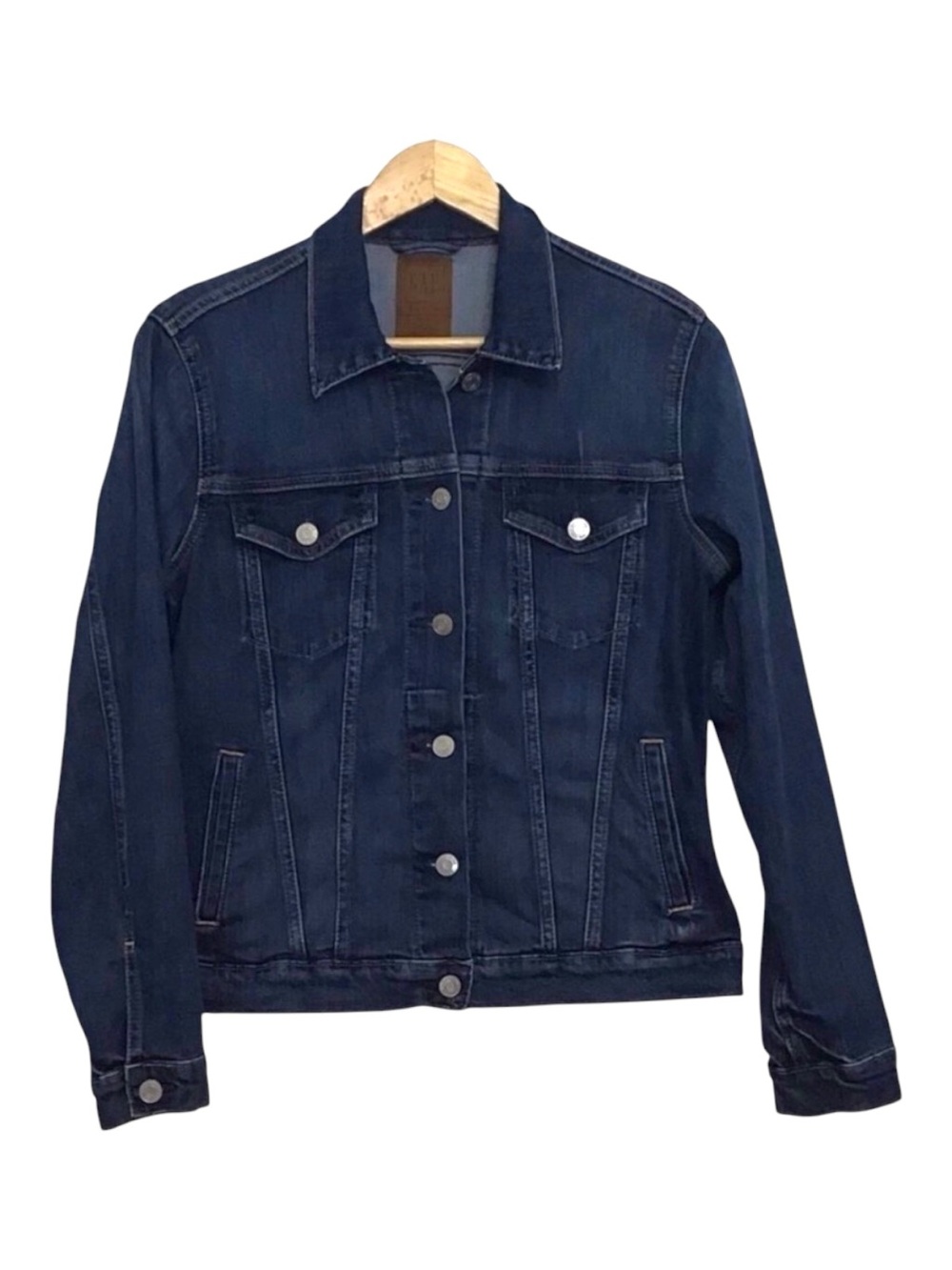GAP trucker style jeans jacket stretchy cotton blend blue denim small
